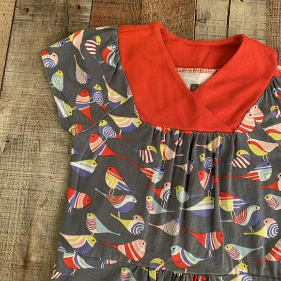 Tea Collection Girls Size 8 Dress With Red Bird Parakeet print - Picture 4 of 6
